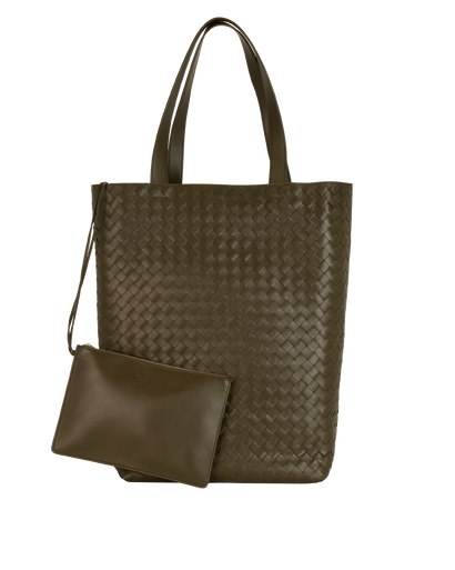 Large Intrecciato Tote Bag, &pound;1,200, Handbags, Green, Leather, Front view